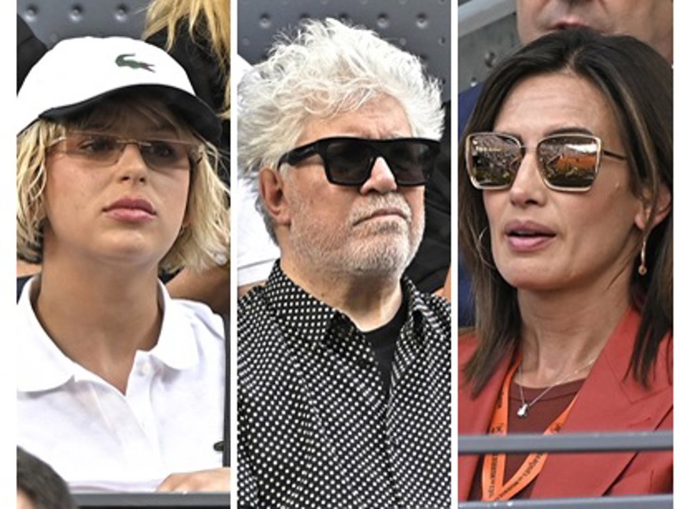 NATHY PELUSO, PEDRO ALMODÓVAR Y NIEVES ÁLVAREZ, JUNTOS PARA APOYAR A CARLITOS ALCARAZ
