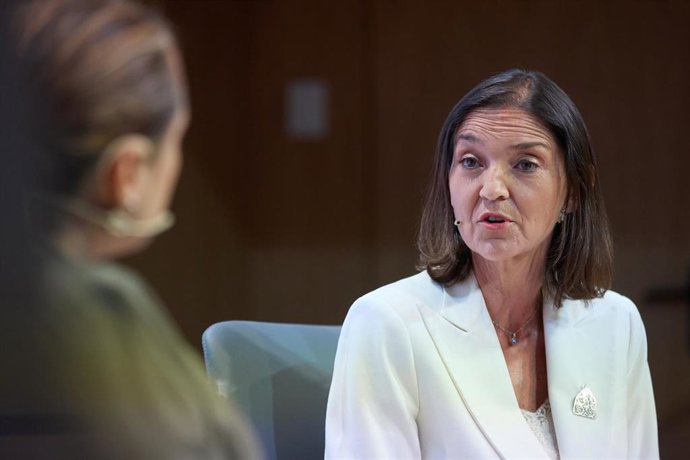 La candidata del PSOE a la alcaldía de Madrid, Reyes Maroto, interviene durante un desayuno informativo  de Europa Press, a 4 de mayo de 2023, en Madrid (España).