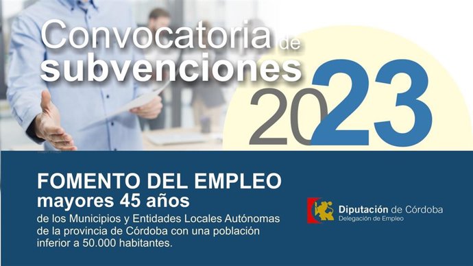 Cartel de la convocatoria para el fomento del empleo entre mayores de 45 años.