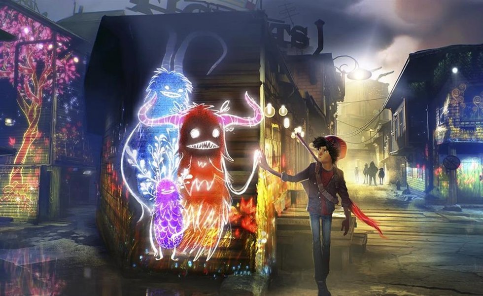 Ilustración del videojuego Concrete Genie de PixelOpus.