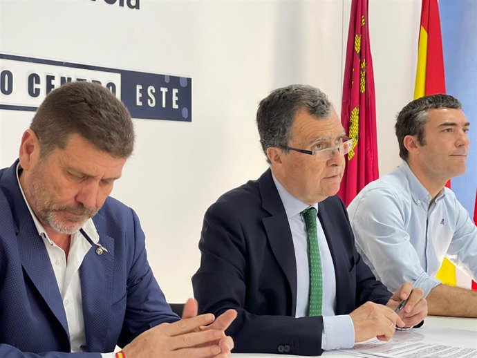 El candidato del Partido Popular a la Alcaldía de Murcia, José Ballesta, en la presentación del plan estatégico