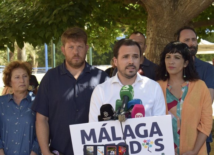 Alberto Garzón en un acto en Málaga