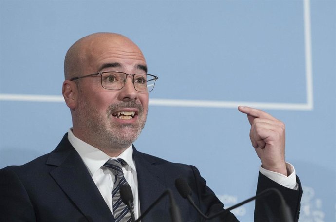 El delegado del Gobierno en la Comunidad de Madrid, Francisco Martín interviene durante una rueda de prensa en la sede de la Delegación del Gobierno en Madrid, a 3 de mayo de 2023, en Madrid (España). Durante la rueda de prensa, se han ofrecido detalles