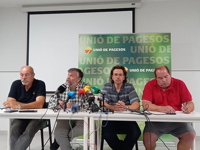 Rueda de prensa de Unió de Pagesos este lunes en Lleida.