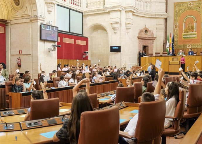 Pleno infantil del Parlamento andaluz.