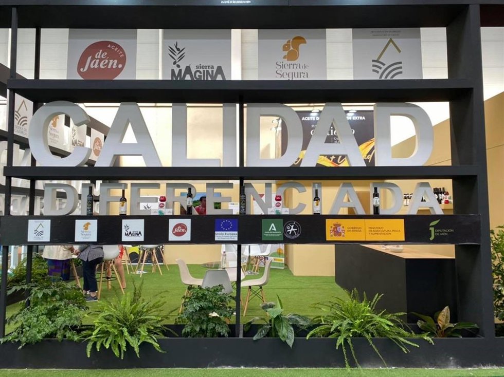 Stand de las DOP y de la IGP Aceite de Jaén en Expoliva 2021