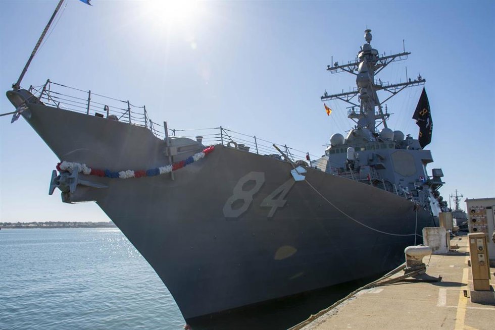 Archivo - Buque de guerra Estadounidense en la base de Rota
