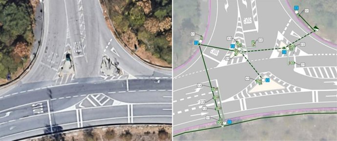 Estado actual y plano del nuevo carril de incorporación a Landaben.