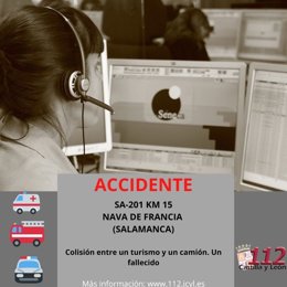 Gráfico elaborado por el 112 con datos del accidente mortal en la SA-201