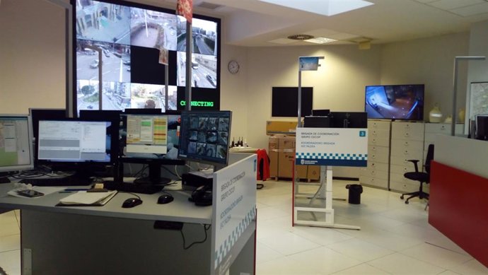 Archivo - Sala de la Policía Municipal de Pamplona.