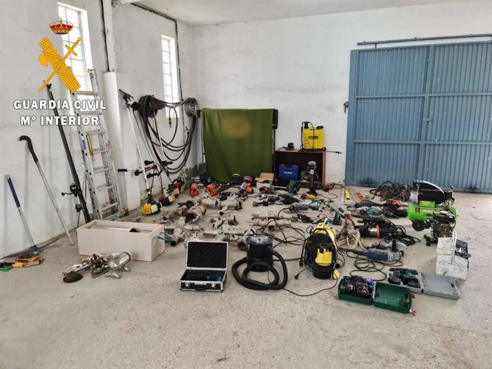 Material recuperado de los robos en explotaciones agrícolas y ganaderas