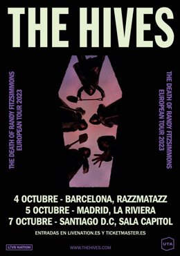 Cartell dels concerts del grup The Hives a Espanya el 2023