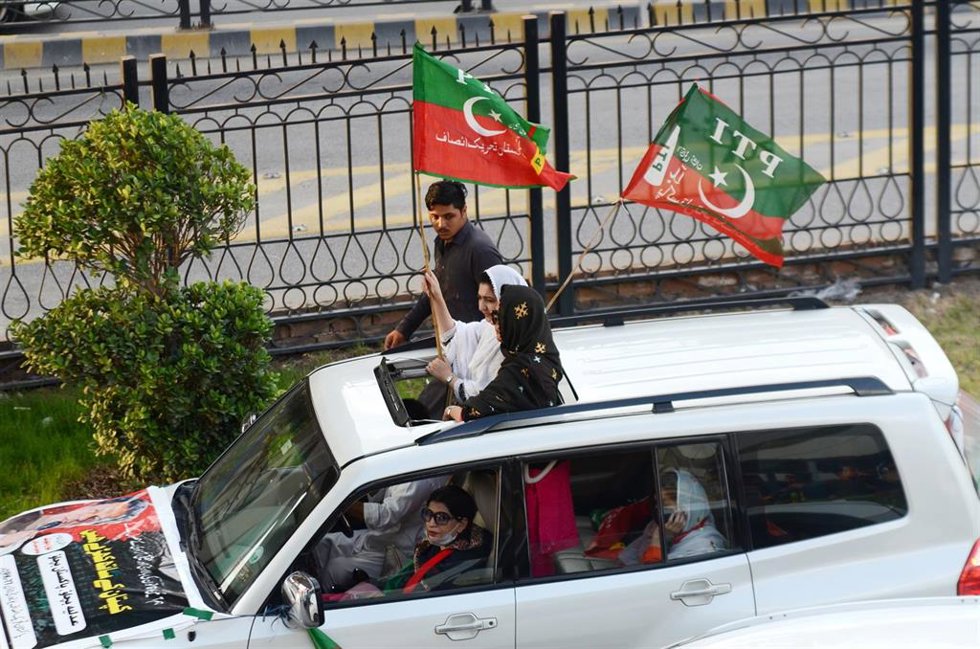 Seguidores el partido de Imran Jan, el Pakistan Tehrik-e-Insaf (PTI)