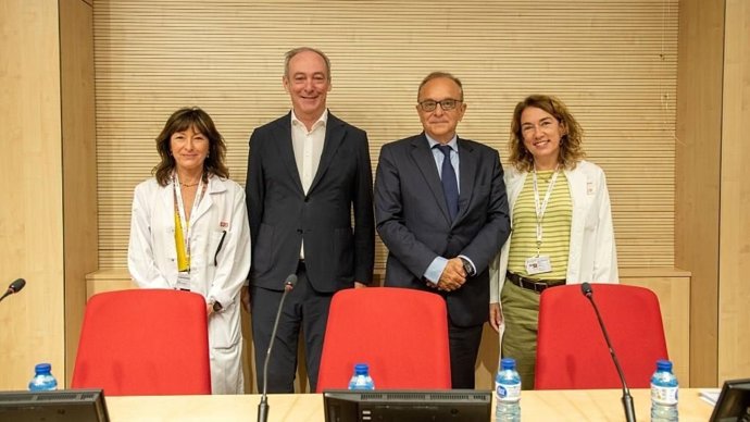 De izquierda a derecha, Anna Sintes, directora del programa Henka; Vicente Cancio, director general de Zurich España; Manel del Castillo, director gerente del Hospital Sant Joan de Déu; Montse Dolz, jefa del Área de Salud Mental del Hospital