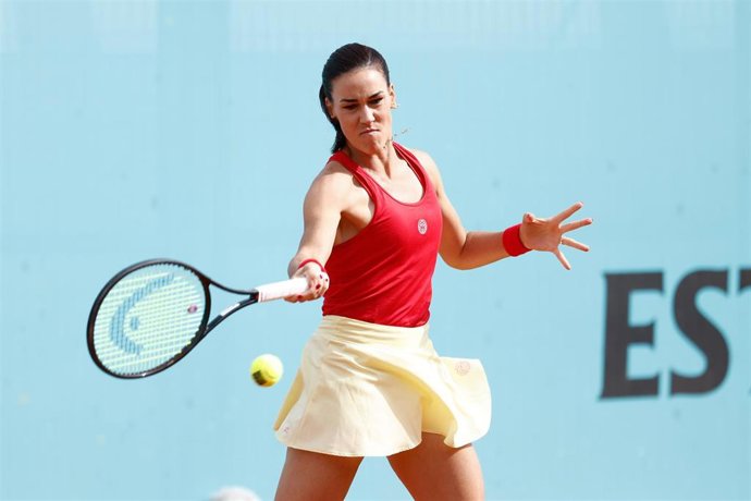 La tenista española Nuria Párrizas durante el Mutua Madrid Open 2023