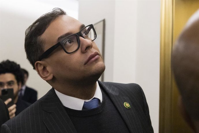 WASHINGTON, D.C., May 10, 2023  -- This photo taken on Jan. 25, 2023 shows U.S. Congressman George Santos on Capitol Hill in Washington, D.C., the United States. U.S. federal prosecutors have reportedly filed criminal charges against Congressman George 