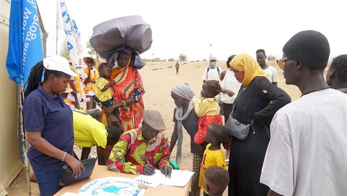 Reparto de ayuda humanitaria en el condado de Renk, en Sudán del Sur