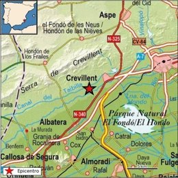 Terremoto de magnitud 1,6 en el suroeste de Crevillent (Alicante).