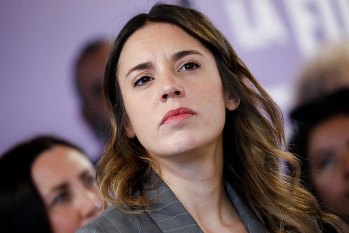 Archivo - La ministra de Igualdad, Irene Montero,en un acto de Podemos 
