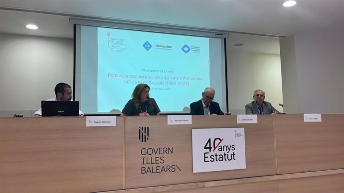 Presentación de la web 'Patrimonio documental de los 40 años de la Autonomía de las Illes Balears (1983-2023)'.