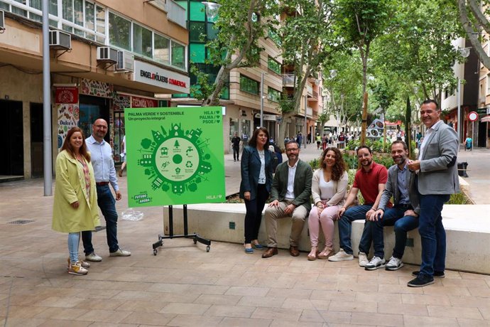 Hila presenta las propuestas del PSIB para Palma en materia de sostenibilidad y emergencia climática.