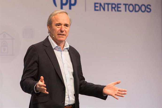 Archivo - El presidente del PP de Aragón, Jorge Azcón.