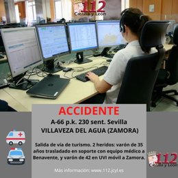 Gráfico elaborado por el 112 con datos del accidente en la A-66 en Villaveza (Zamora)