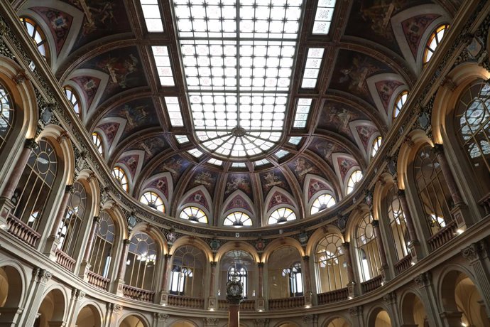 Archivo - Interior del Palacio de la Bolsa de Madrid. 