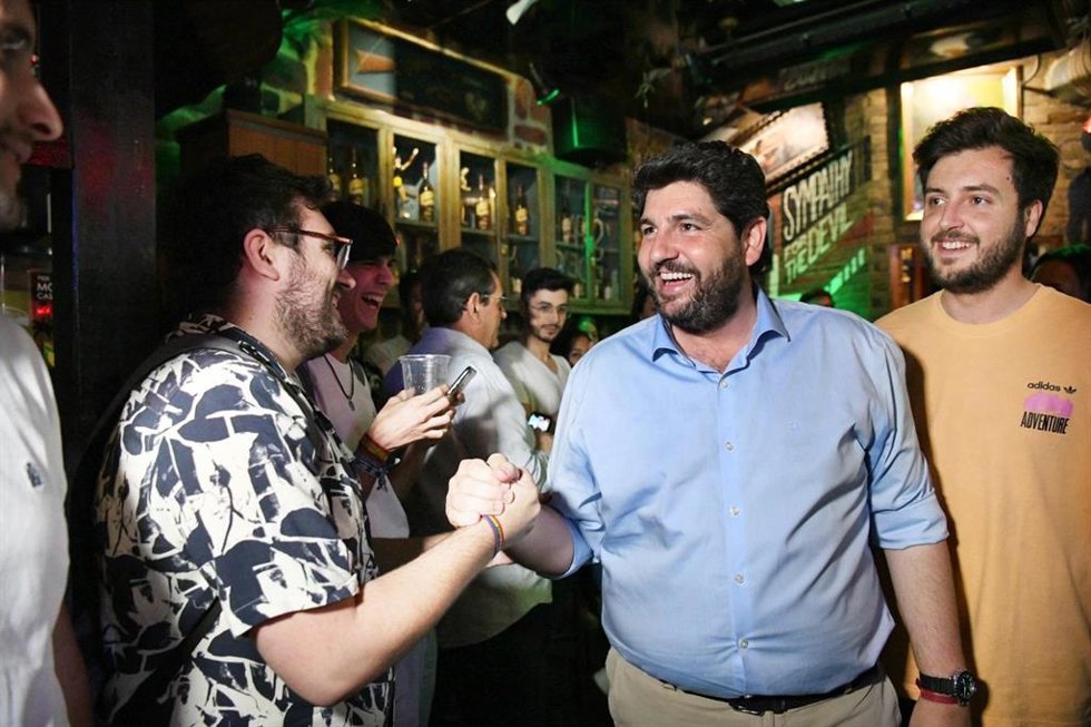 El presidente del PPRM, Fernando López Miras, en un acto