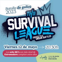 Los amantes del 'hip hop' y las 'batallas de gallos' tendrán una cita ineludible con la octava jornada de la liga profesional de freestyle de Extremadura 'The Survival League'.