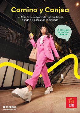Cartel de la iniciativa de RÍO Shopping 'Camina y canjea'