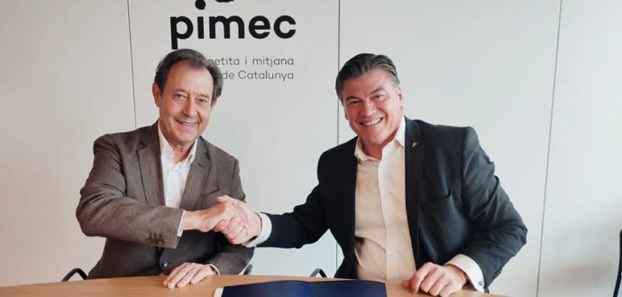 El presidente del Cateb y el de Pimec, Celestí Ventura y Antoni Cañete