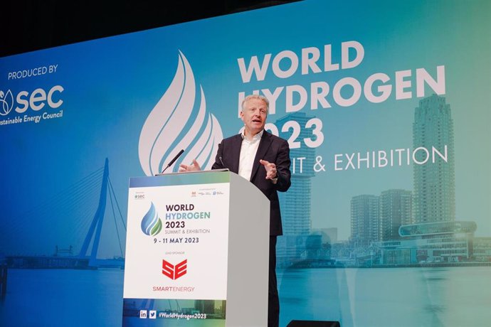 El consejero delegado de Cepsa, Maarten Wetselaar, en su participación en el World Hydrogen 2023 Summit & Exhibition en Roterdam