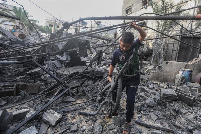 Imagen de archivo de una casa destruida en Beit Hanoun, en el norte de Gaza.