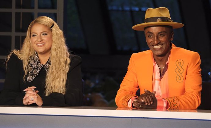 Archivo - TOP CHEF FAMILY STYLE -- "Finale" Episode 114 -- Pictured: (l-r) Meghan Trainor, Marcus Samuelsson -- (Photo by: David Moir/Peacock)