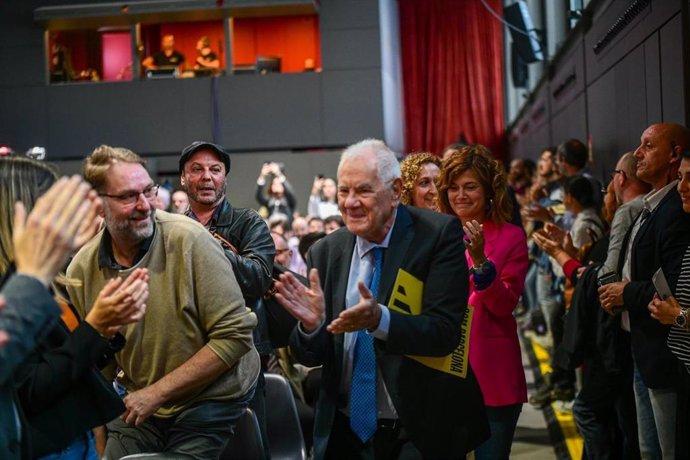 El alcaldable de ERC en Barcelona Ernest Maragall en el acto de inicio de campaña.