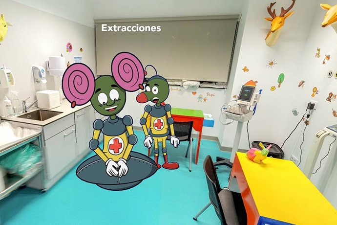 Valde y Cilla, mascotas animadas de Valdecilla que guían la visita virtual