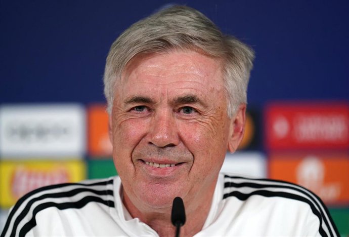 El entrenador del Real Madrid, Carlo Ancelotti, en rueda de prens. 