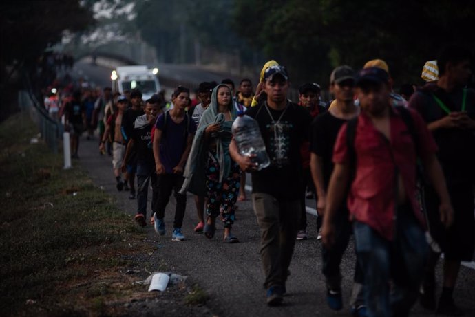 Caravana de migrantes centroamericanos en México 