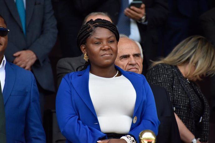 May 9, 2023, Bogota, Cundinamarca, Colombia: Colombian vice-president Francia Marquez seen during the ceremony of the new Colombian Police Director William Rene Salamanca at the General Santander Police Academy in Bogota, Colombia. May 9, 2023.