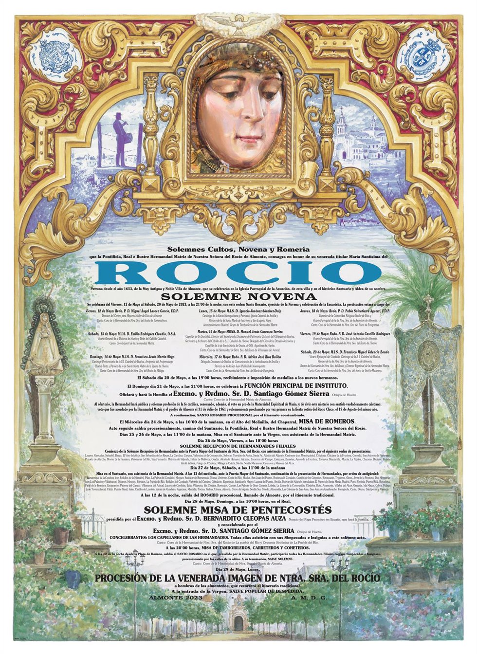 Programación de los actos con motivo de la Romería de la Virgen del Rocío 2023.