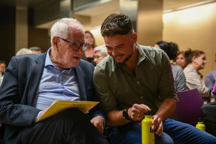 Ernest Maragall y Gabriel Rufián, durante un acto de ERC.