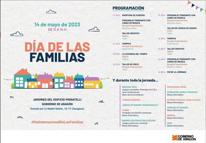 Cartel y progarma del Día de las Familias.
