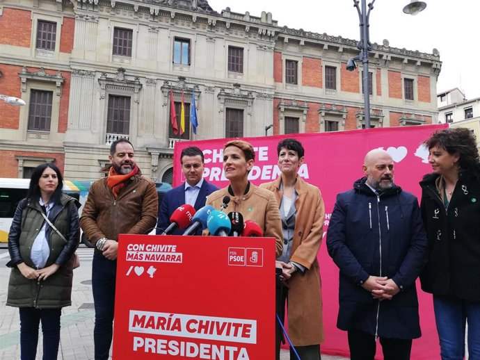 María Chivite, candidata del PSN a la Presidencia del Gobierno de Navarra.