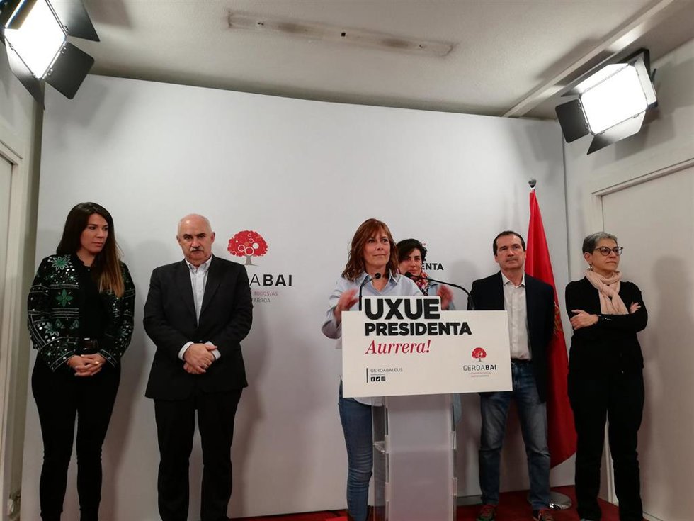 Uxue Barkos, candidata de Geroa Bai a la Presidencia del Gobierno de Navarra.