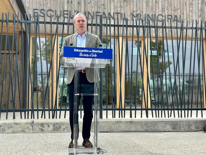 El candidato del PP a la Presidencia del Gobierno de Aragón, Jorge Azcón.