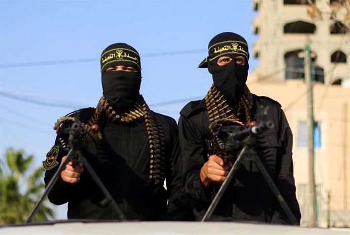 Archivo - Milicianos de Yihad Islámica en la Franja de Gaza