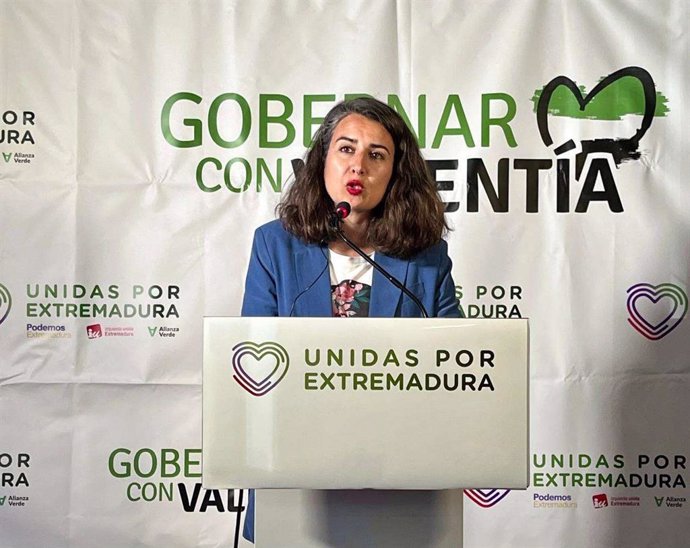La candidata de Unidas por Extremadura a la Presidencia de la Junta, Irene de Miguel.