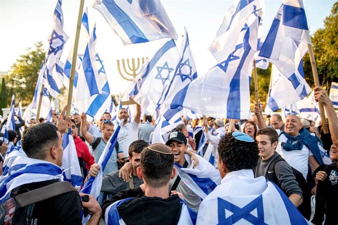 Manifestantes contra la reforma judicial en Israel