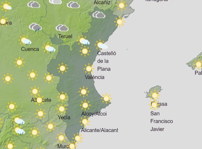 Predicción meteorológica para el domingo 14 de mayo